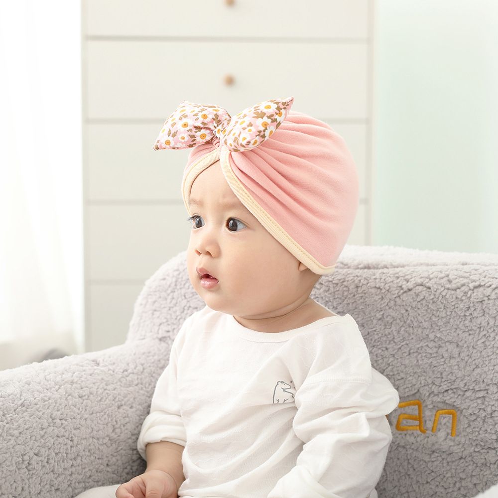 Newborn Baby Girl Hat Cotton Bow Infant 0-1 Year Stretchy