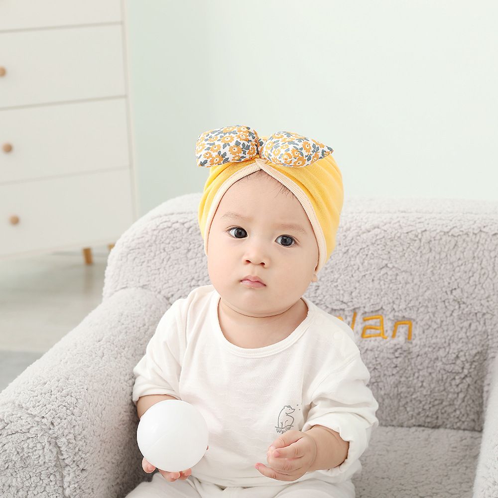 Newborn Baby Girl Hat Cotton Bow Infant 0-1 Year Stretchy