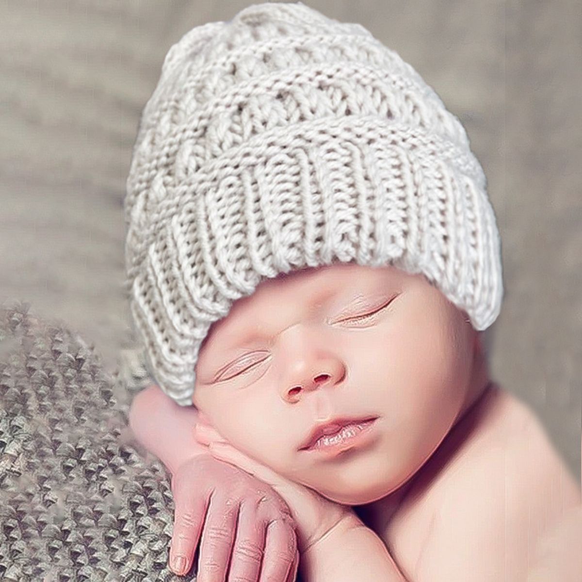 Toddler Beanie Boys Girls Autumn Warm Outdoor Beige