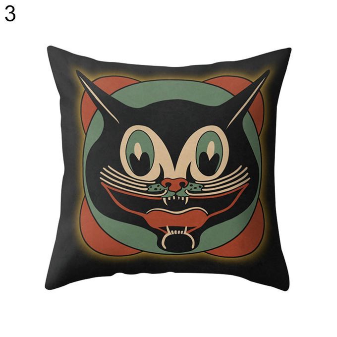 Pumpkin Ghost Print Sofa Pillow Case Cushion Cover-2#