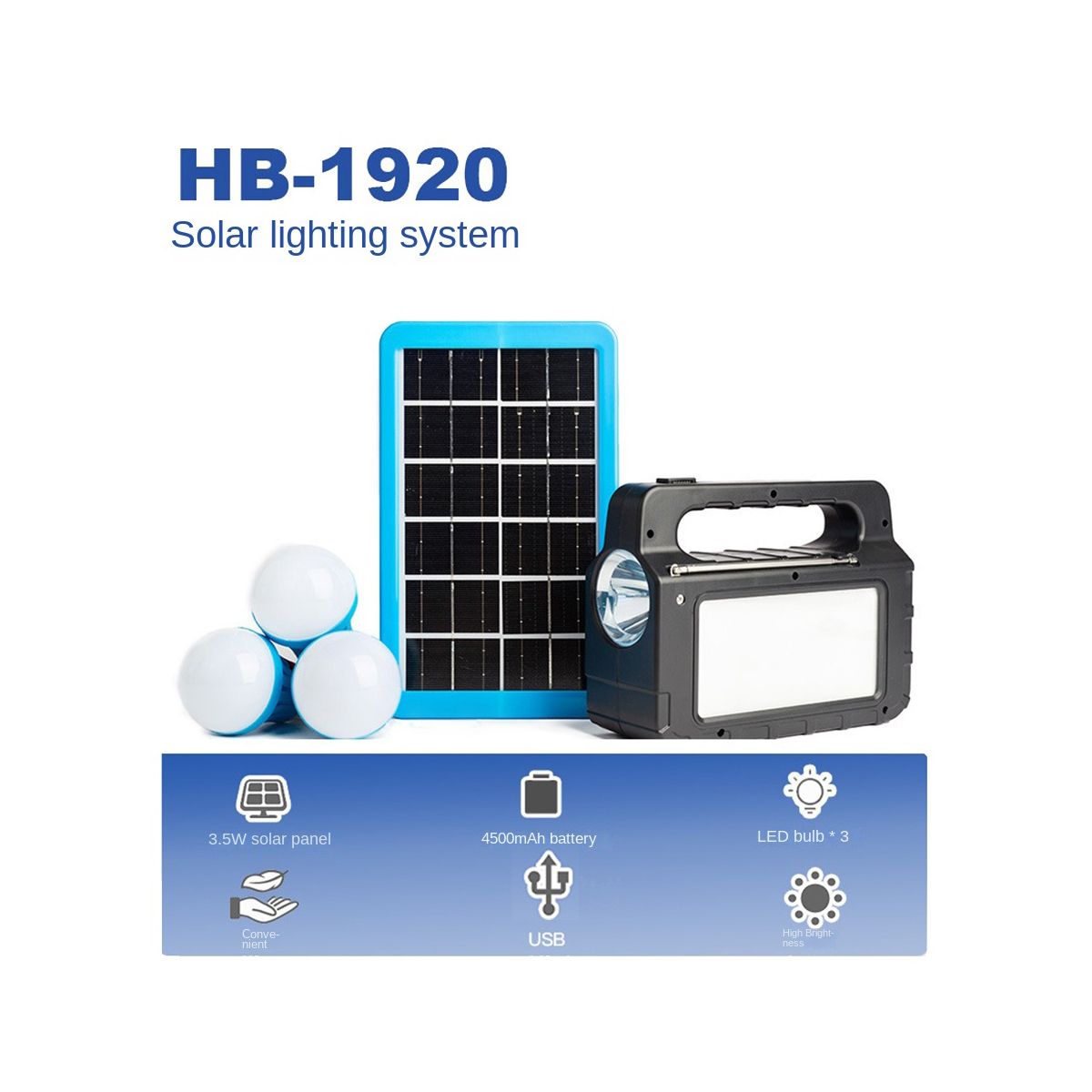 Camping Solar Panel Light 3  Set with Radio Energy Saving Solar Light Outdoor Indoor Rechargeable LED Light