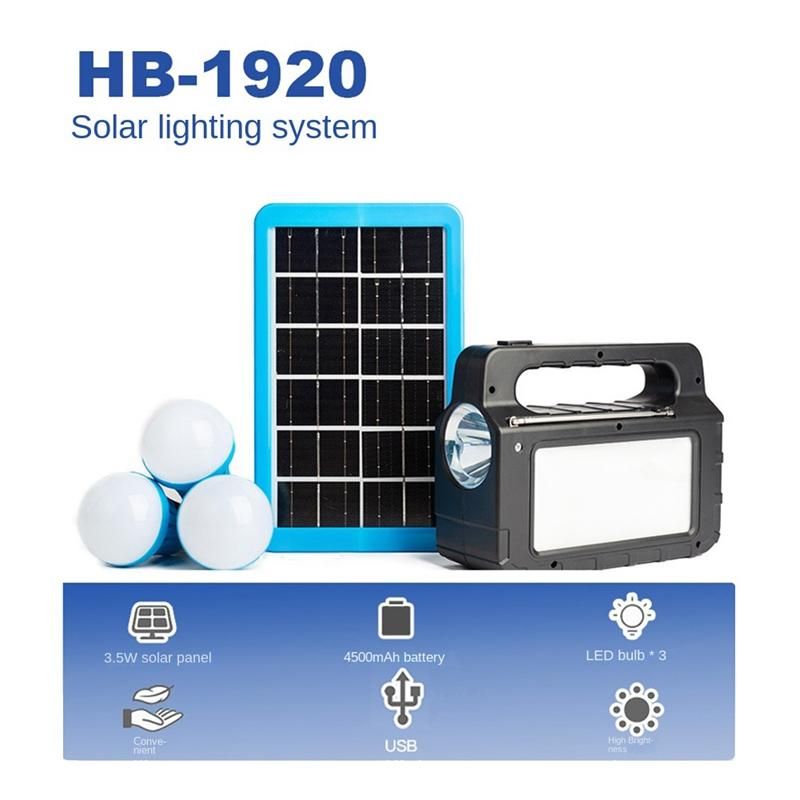 Camping Solar Panel Light 3  Set with Radio Energy Saving Solar Light Outdoor Indoor Rechargeable LED Light