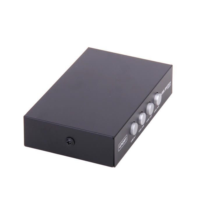 4 Ports USB 2.0 Divide Switch   Out Switch For Printer  - Black