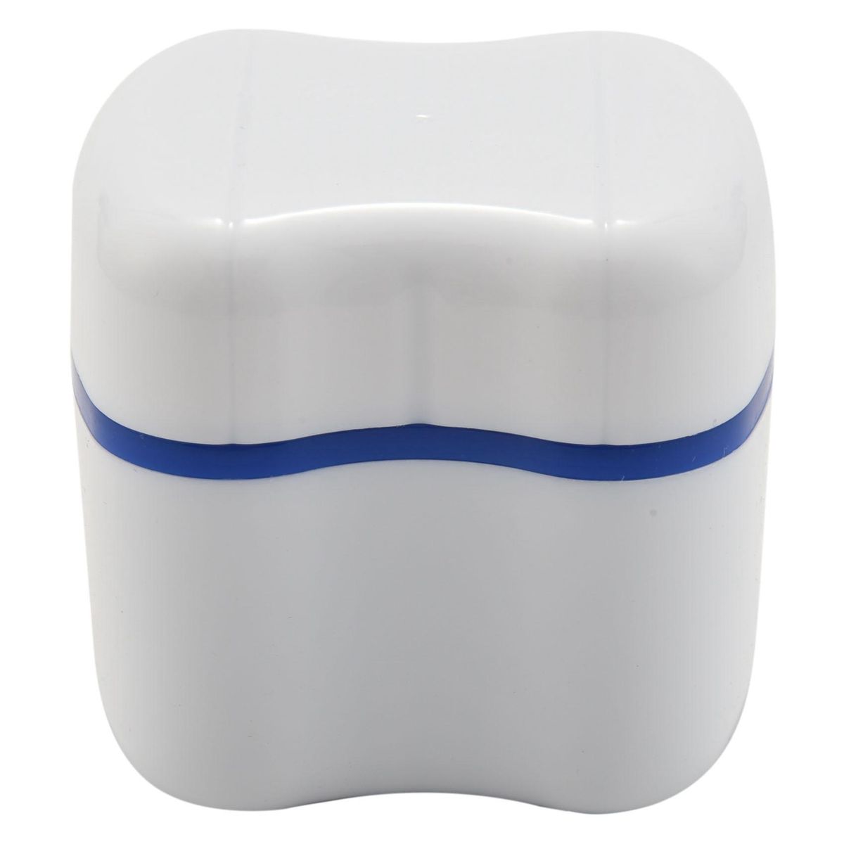 Denture Box with Specially Designed Holder for Rinse Basket, Great for Dental Care, Easy to Open, Store and RetrieveDark Blue