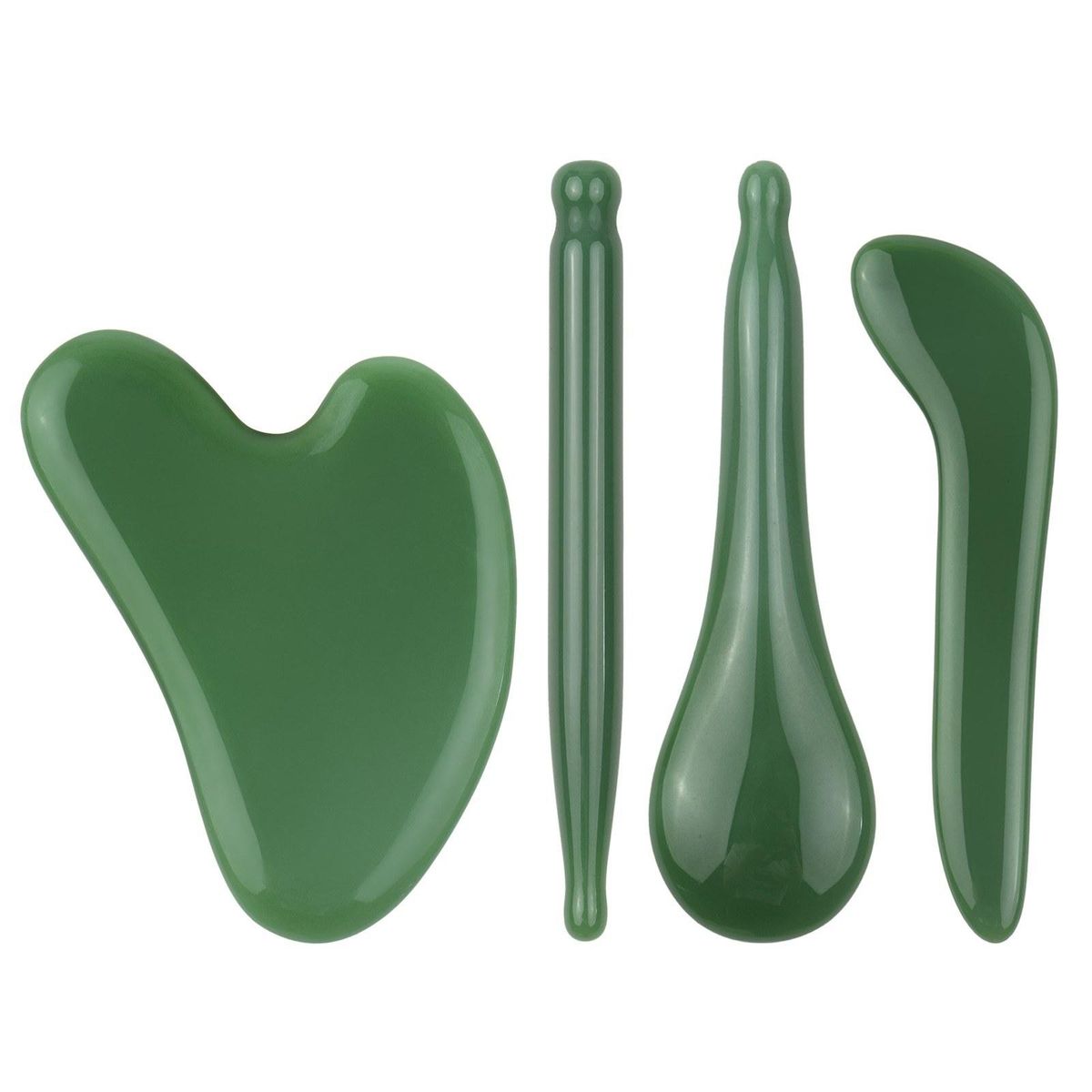 Jade Massage Tool Set 4 Pack Scrapers Facial Tool for Facial Body Skin Treatment Pain Relief Scraping Massagers Stone Home & SPA