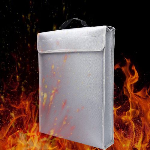 Portable Fireproof Document Bag Holder Pouch Home Office