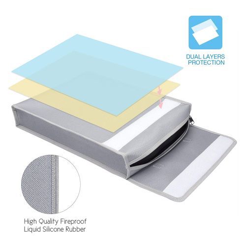 Portable Fireproof Document Bag Holder Pouch Home Office
