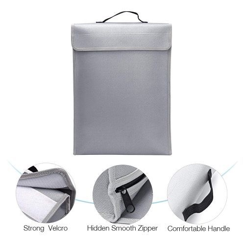 Portable Fireproof Document Bag Holder Pouch Home Office