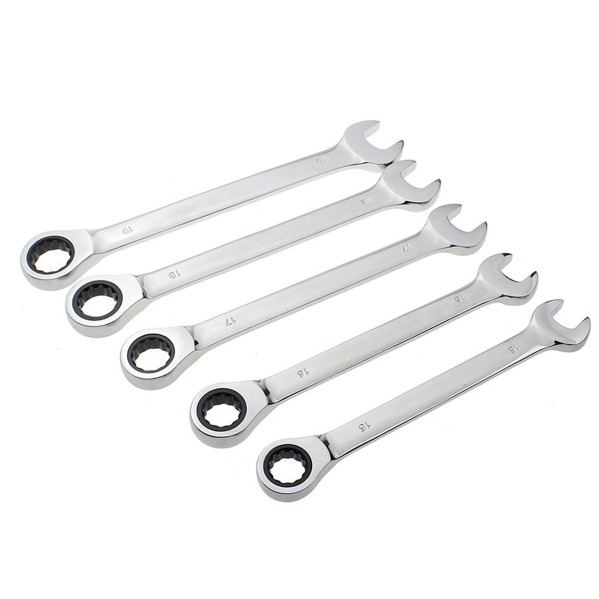Ratcheting Wrench Set, 12Pcs Chrome Vanadium Steel 8-19mm