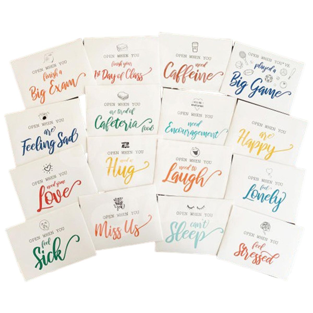 Greeting Card Envelopes Moments 16-piece Open When for College