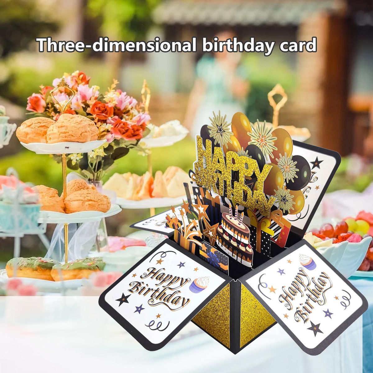 Unique Birthday Card 3d Surprise Greeting Card Handmade Diy Birthday Golden