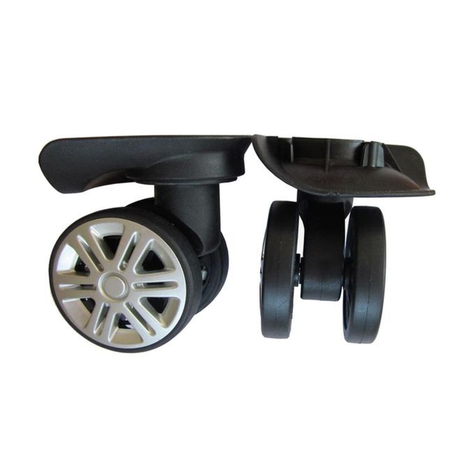 2x Luggage Mute Wheel Heavy Duty Wear Resistant Black Without Brake