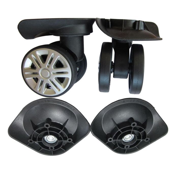 2x Luggage Mute Wheel Heavy Duty Wear Resistant Black Without Brake