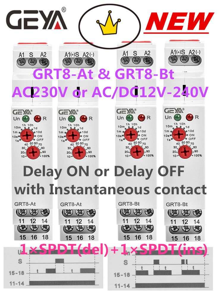 Geya Delay On Delay Off Timer Relay Electronic Type 16a Ac2
