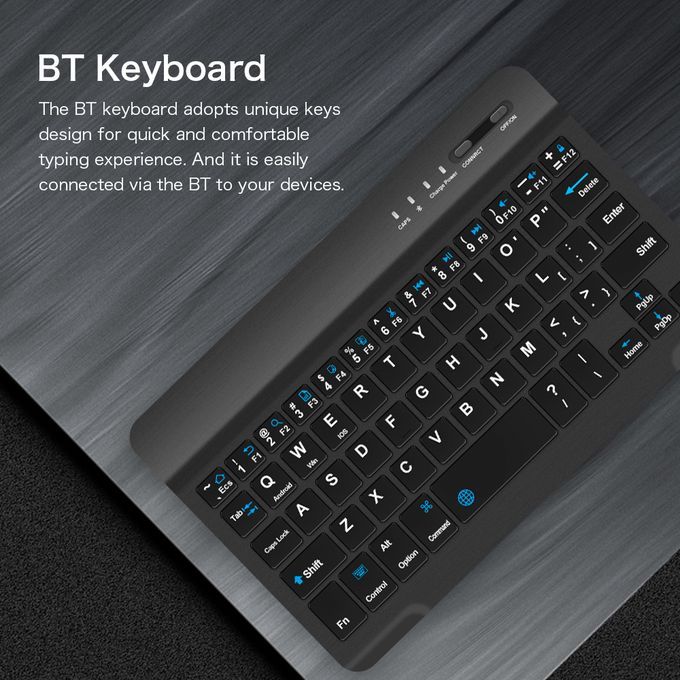 PU Leather BT Wireless Keyboard Cover-Black