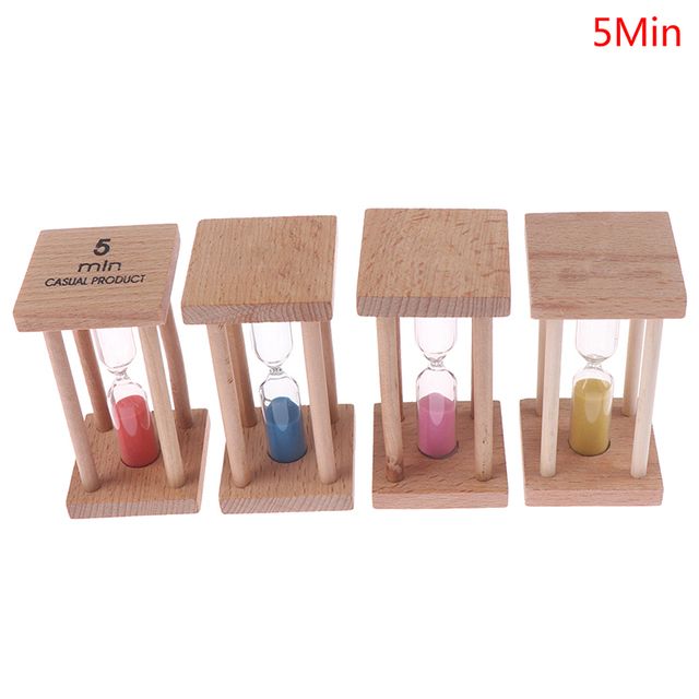 5min Wooden Home Decoration Desktop Sand Clock Timers Sand