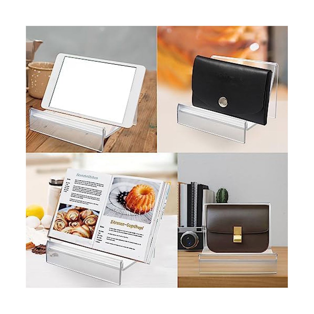 6 Pack Purse Display Stand Acrylic, Clear Acrylic Wallet