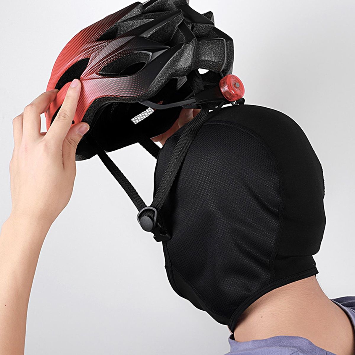 Cycling Face Cover Ear Protection Stretchy Motorcycle Liner Black
