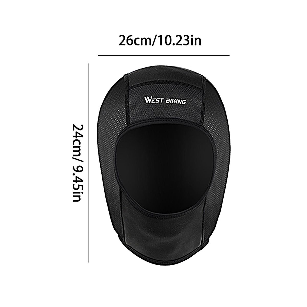Cycling Face Cover Ear Protection Stretchy Motorcycle Liner Black