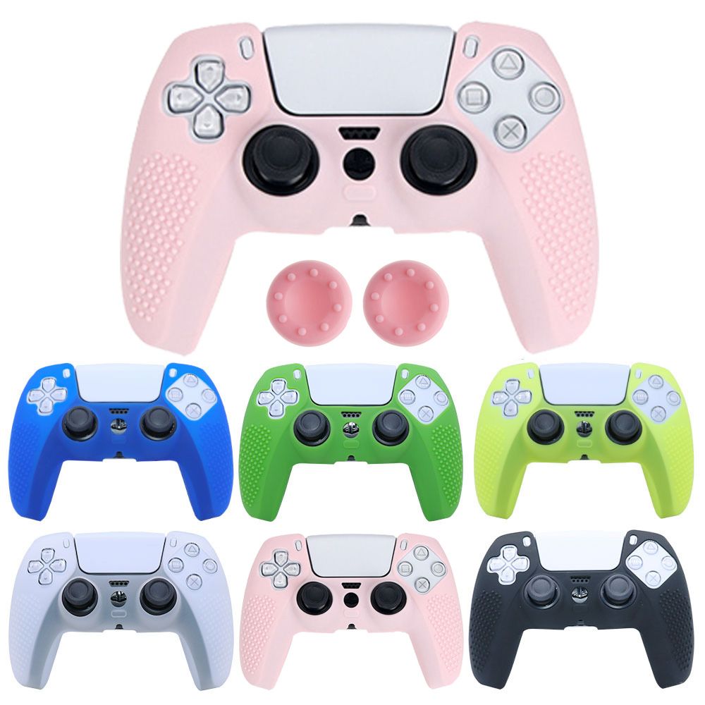 PS5 Pink Silicone Protective Case Cover Skin For Playstation 5 Controller Gamepad Sleeve For DualSense Game Accessories
