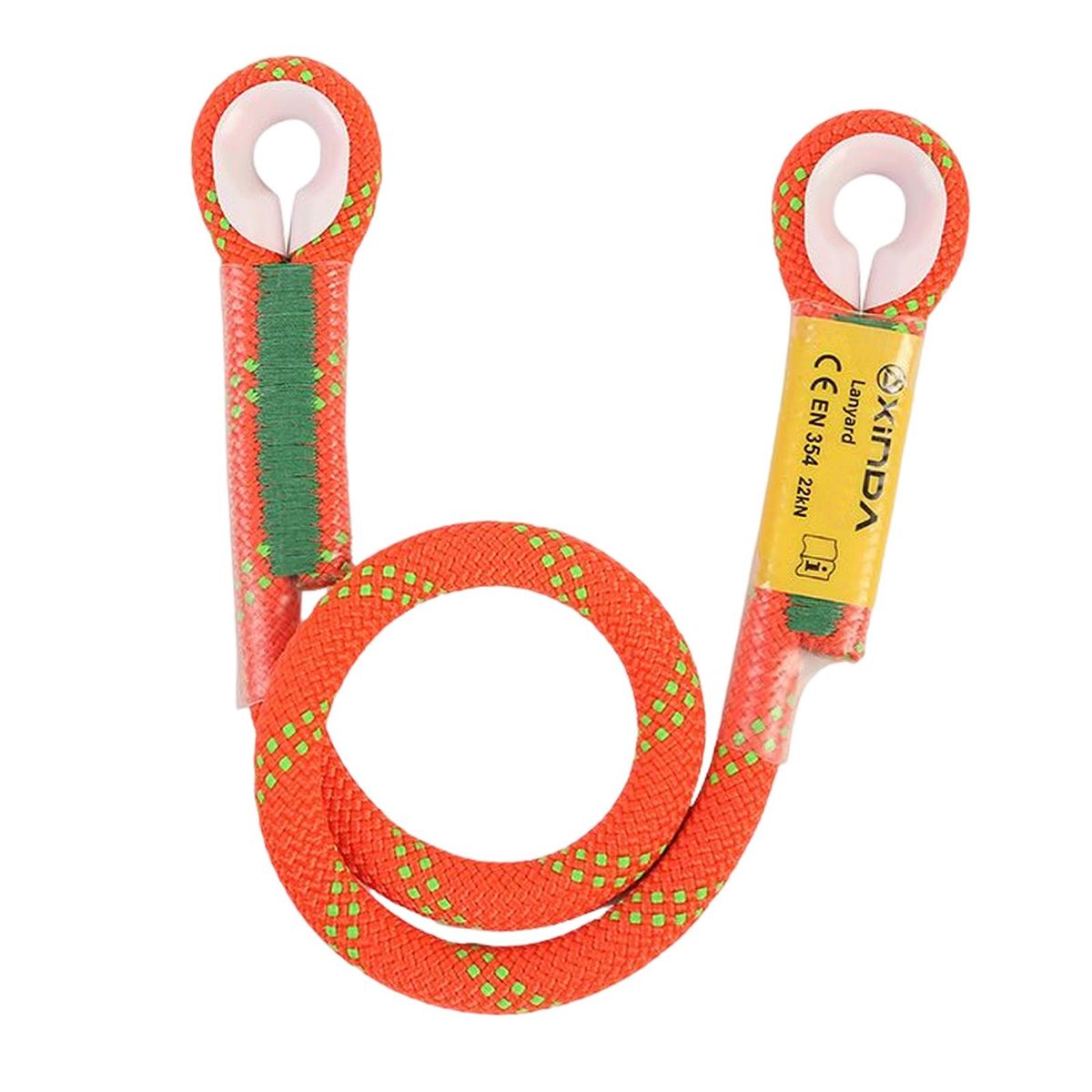 22kN Climbing Prusik Cord Rope Presewn Safety Lanyard Orange 120cm