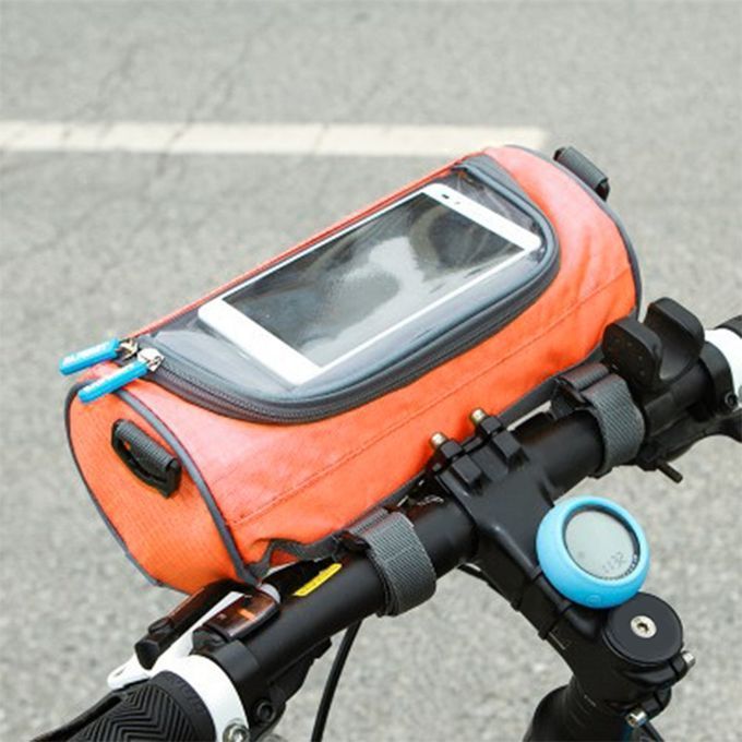 With Touch Screen Window Bicycle Bag Mobile Phone Bag Waterproof Oxford Cloth Orange