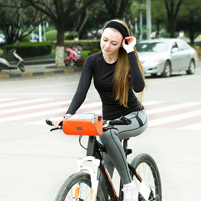 With Touch Screen Window Bicycle Bag Mobile Phone Bag Waterproof Oxford Cloth Orange