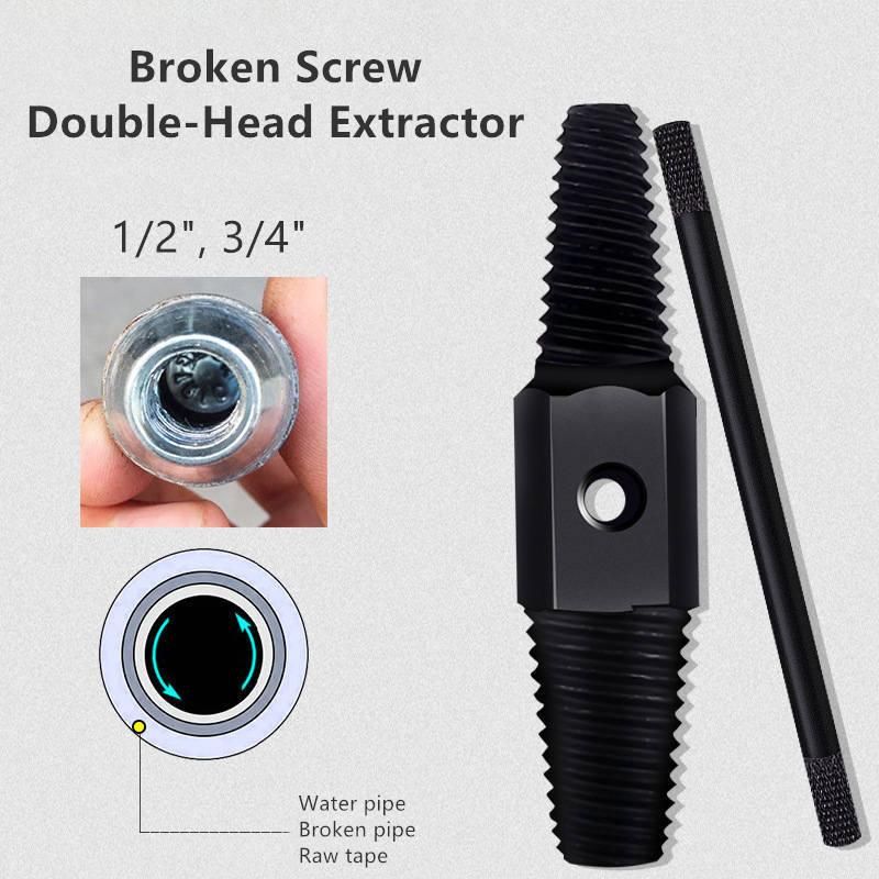 Faucet Broken Screw Extractor Center Drill Bits Hand Tools Set  Wrench Double-head Tap Damaged  Pipe Valve Thread Remover