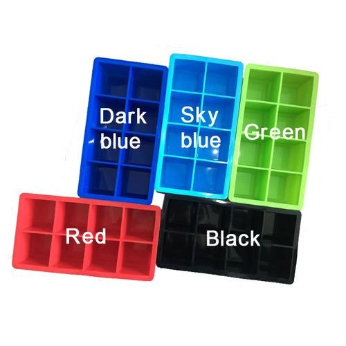 4/6/8Cell Large Ice Cube Mold MultiColor Square Ice Tray Mold Big Cubitera Food Grade Silicone Tray Mold Ice Maker Ice Cube Tray