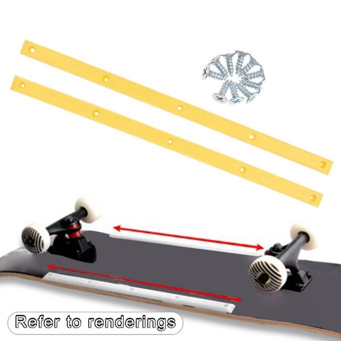 2Pcs Skateboard Rails Deck Guards Head Protector With Anti Yellow
