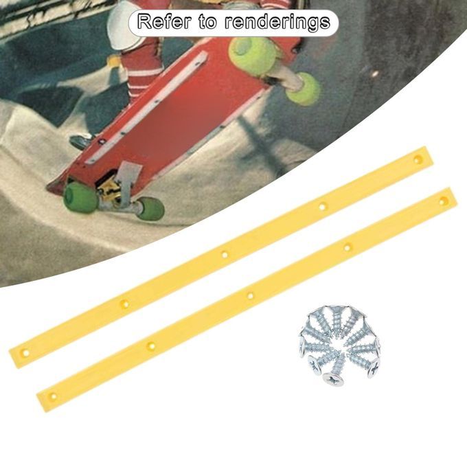 2Pcs Skateboard Rails Deck Guards Head Protector With Anti Yellow