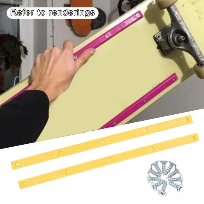 2Pcs Skateboard Rails Deck Guards Head Protector With Anti Yellow