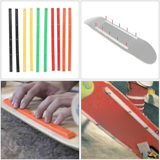 2Pcs Skateboard Rails Deck Guards Head Protector With Anti Yellow
