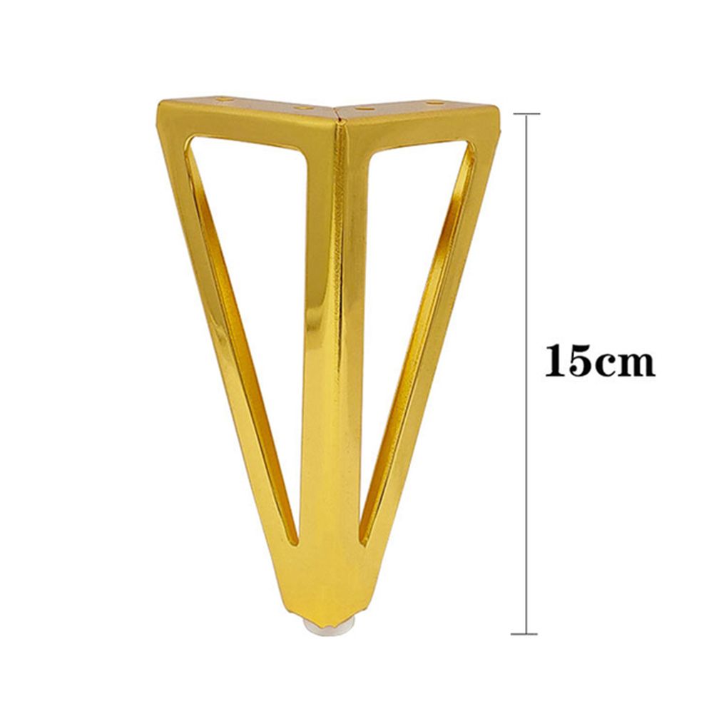 4pcs Legs For Furniture Metal Table Feet Hardware Mount Sofa Chair TV Dresser Bathroom Cabinet Hardware Furniture Legs Sofa Feet-C GOLD 15CM