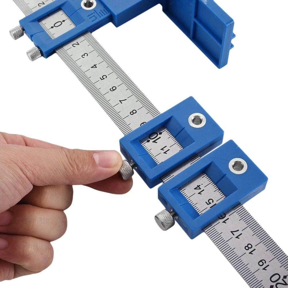 Multi-Function Drill Punch Jig Tool Locator Furniture Cabinet Hardware Locator Woodworking Joinery Drill Bit Guide Hand Tools