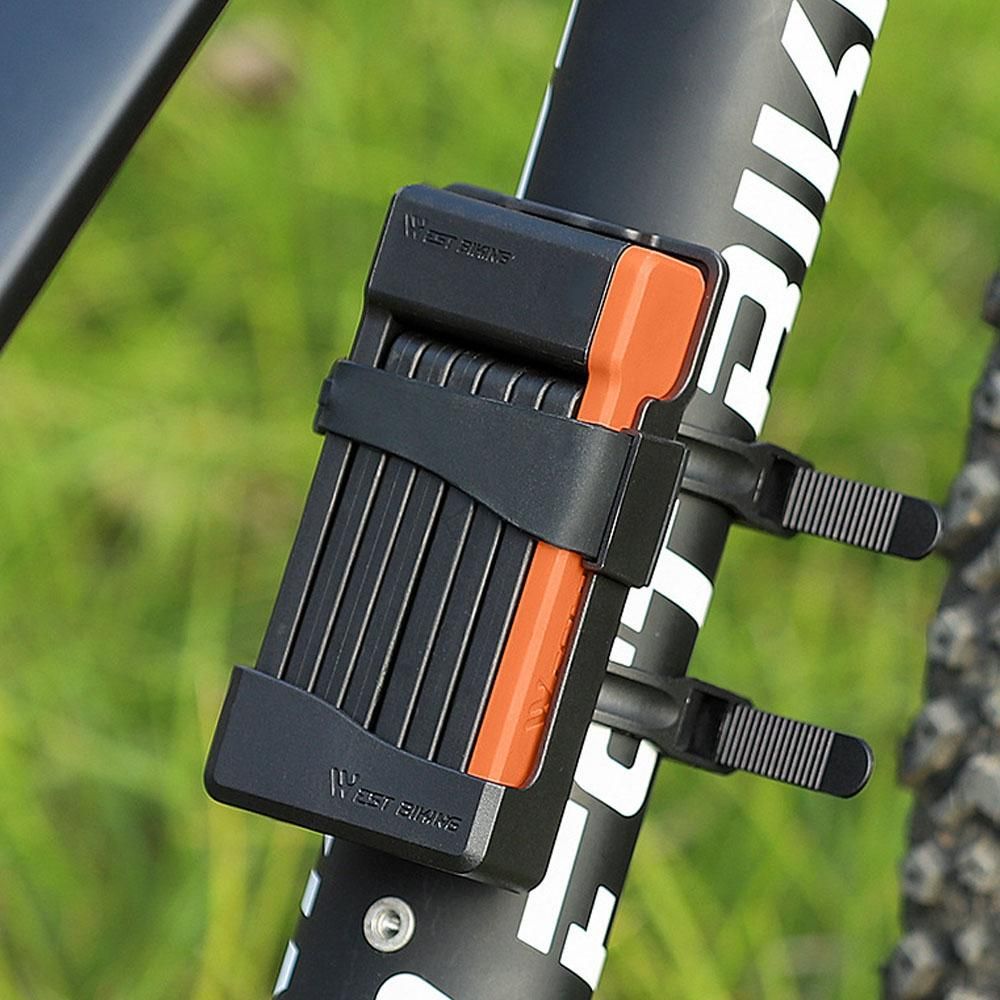 WEST BIKING Compact Folding Bike Lock Anti-Theft Chain Lock Heavy Duty Secure Guard with 3 Keys for Bike Electric Bike/Scooter