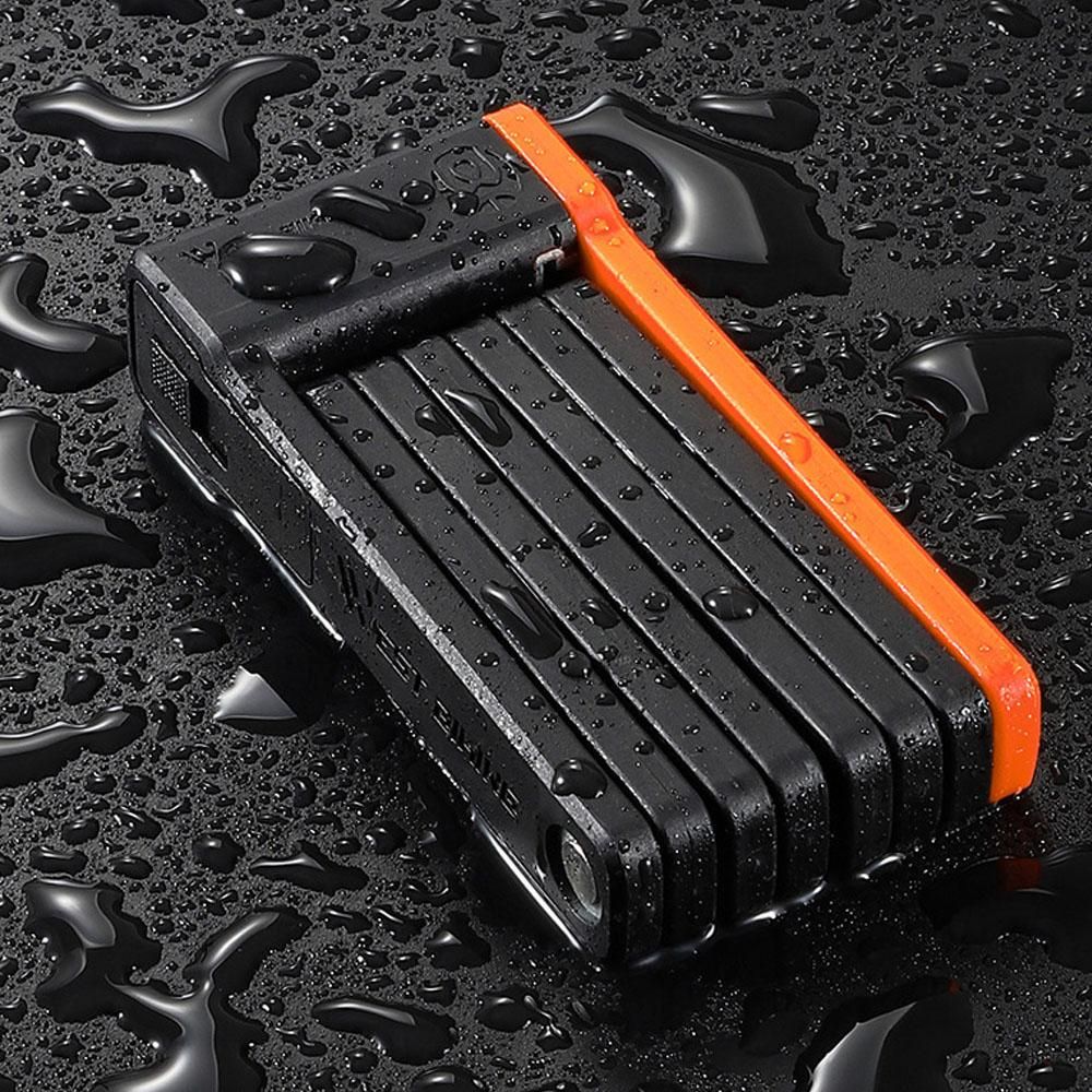 WEST BIKING Compact Folding Bike Lock Anti-Theft Chain Lock Heavy Duty Secure Guard with 3 Keys for Bike Electric Bike/Scooter
