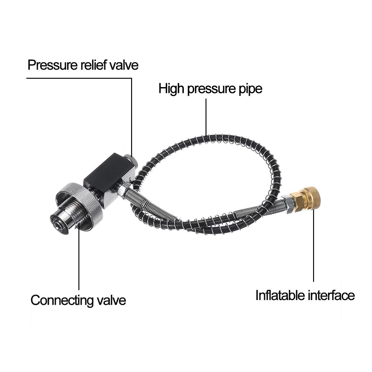 Black S-04 Scuba Adaptor Diving Oxygen Cylinder Inflatable Accessories
