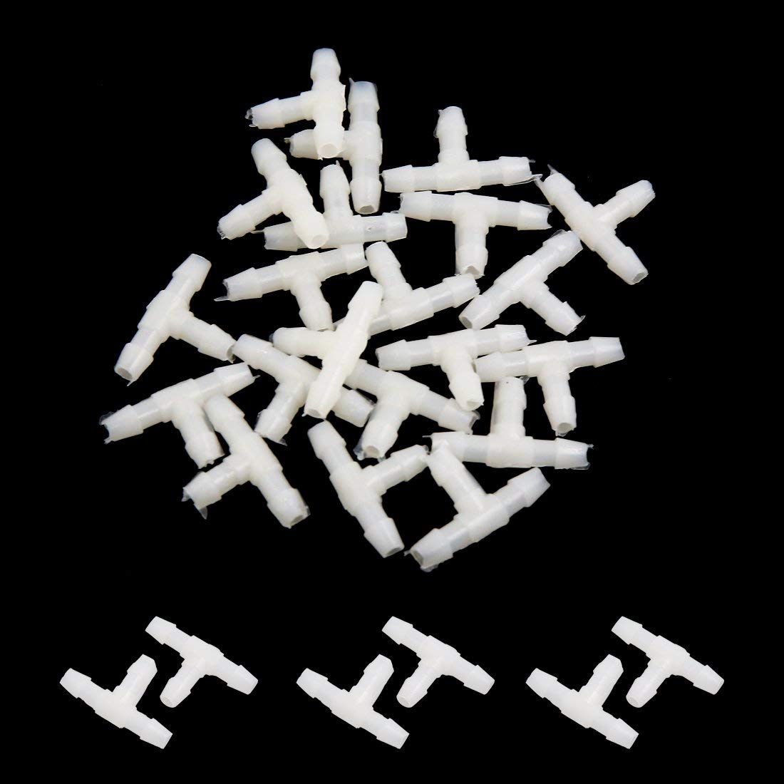 20pcs 3mm Inner Dia T Piece Hose Joiner Plastic Pi