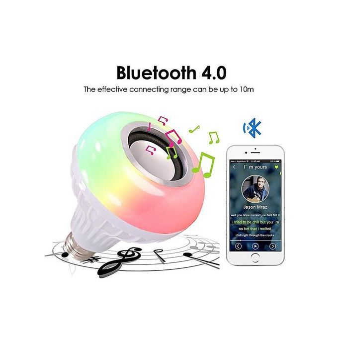 Bluetooth Music Bulb E27 Base RGB Multicolor Changing LED Smart Bulb Speaker HT-S