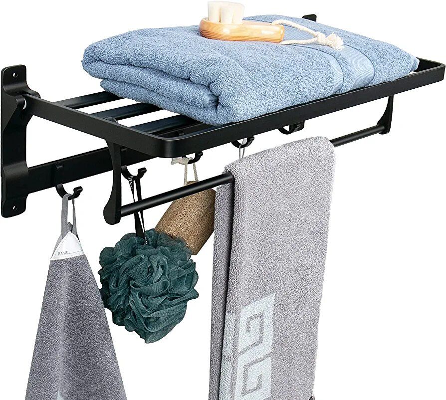 Metal Rail Hook And Rack For Bathroom