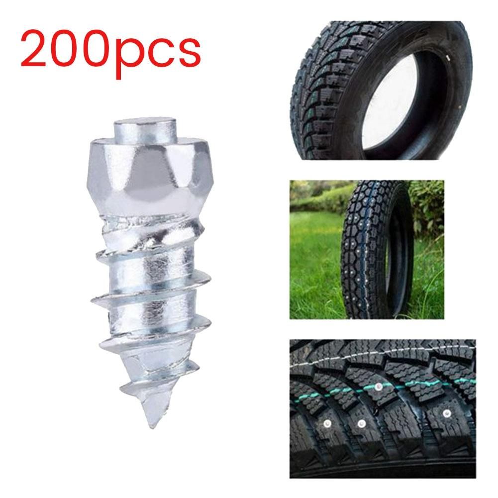 200PCS 4X12mm Wheel Lugs Snow Screw Tire Studs Anti Skid Falling Spikes for Car Motorcycle Bicycle