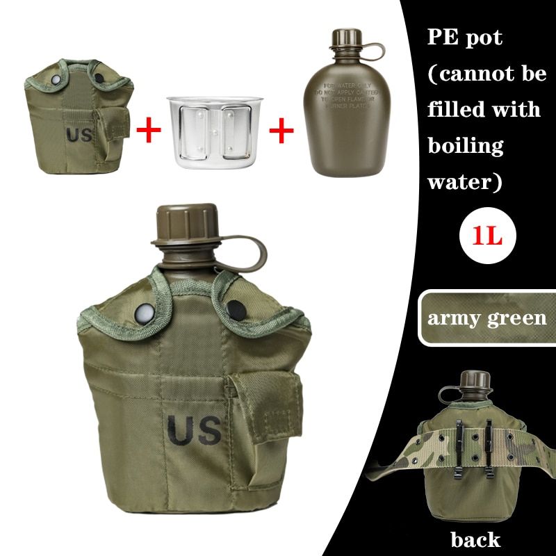 Outdoor 1000D Tactical Belt For Men Ary Combat Belt H-shaped Padded Soft Adjustable Belt Sling Shoulder SY Belt-kettle Green
