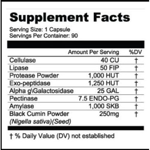 Enzymes 90 Capsules TC1 Supports Healthy Digestion