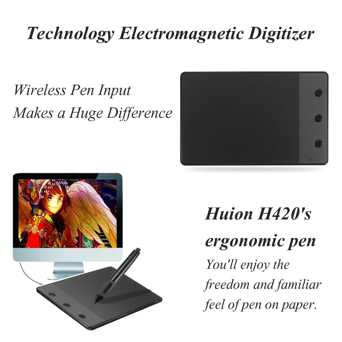 Huion H420 4" X 2.23" USB Art Design Graphics Tablet Drawing Pad With Digital Pen