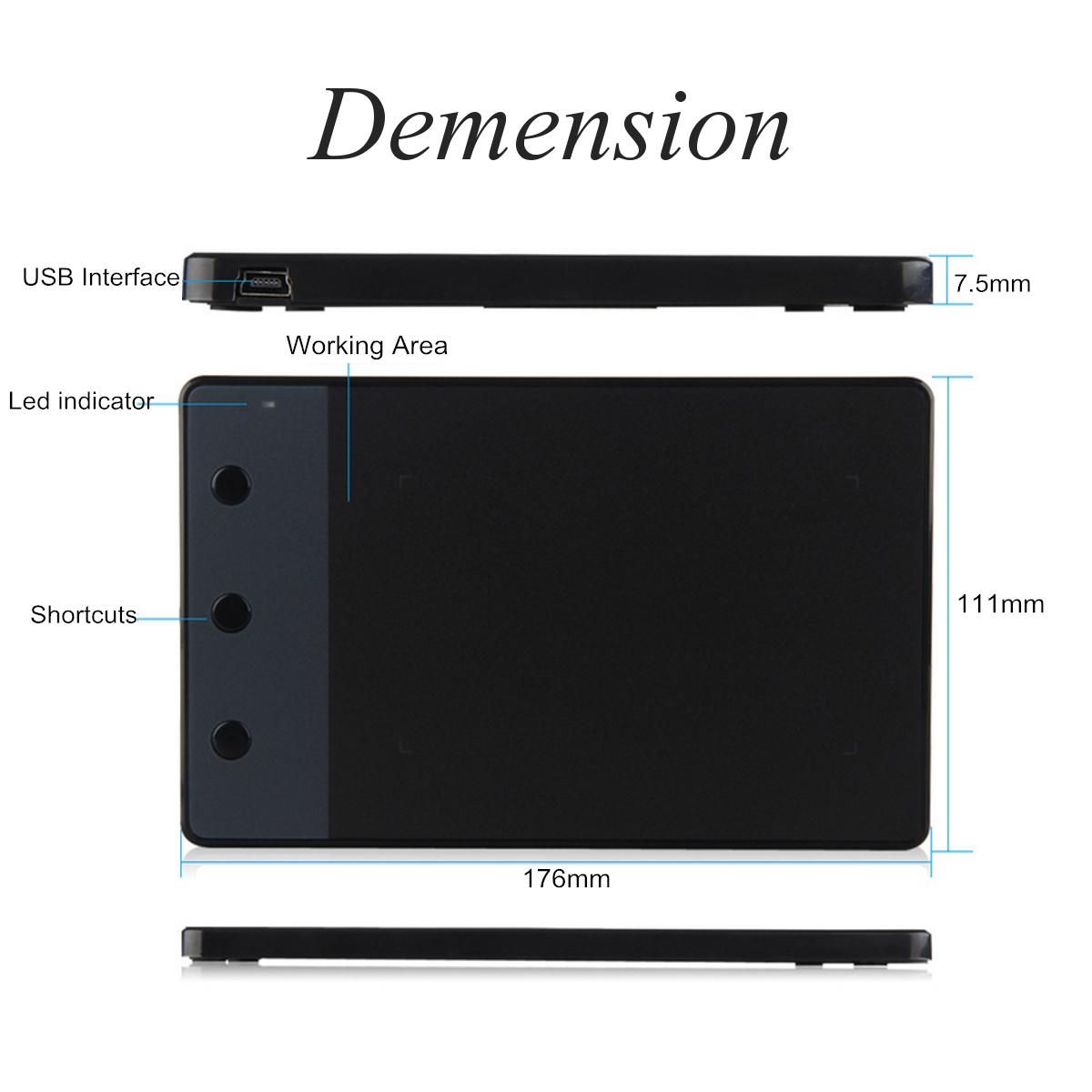 Huion H420 4" X 2.23" USB Art Design Graphics Tablet Drawing Pad With Digital Pen