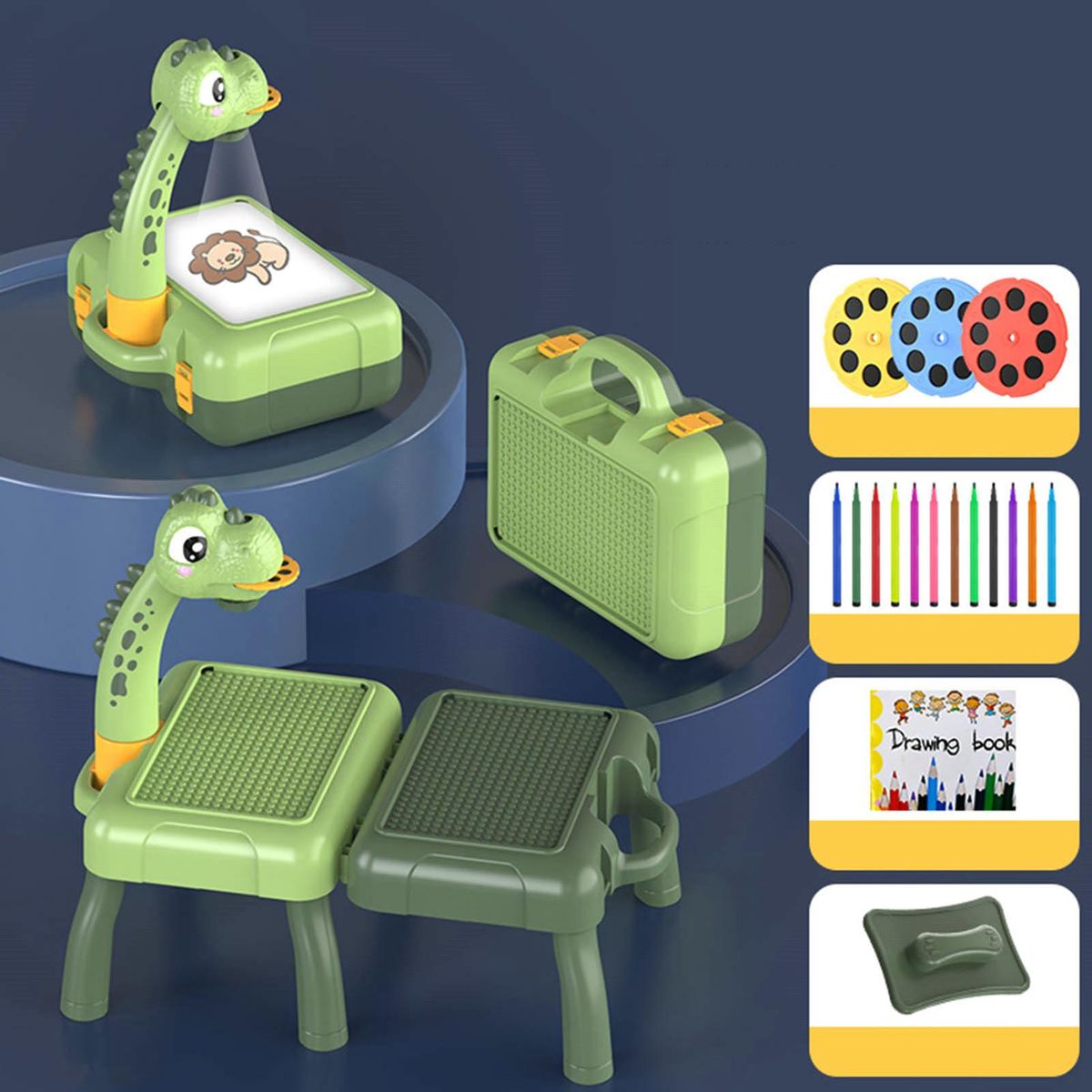1 Set Kids Painting Table Educational Children Graffiti Board Green