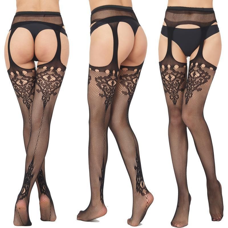 Sexy Hollow Out Fishnet Stockings Pantyhose Black High Waist Stocking