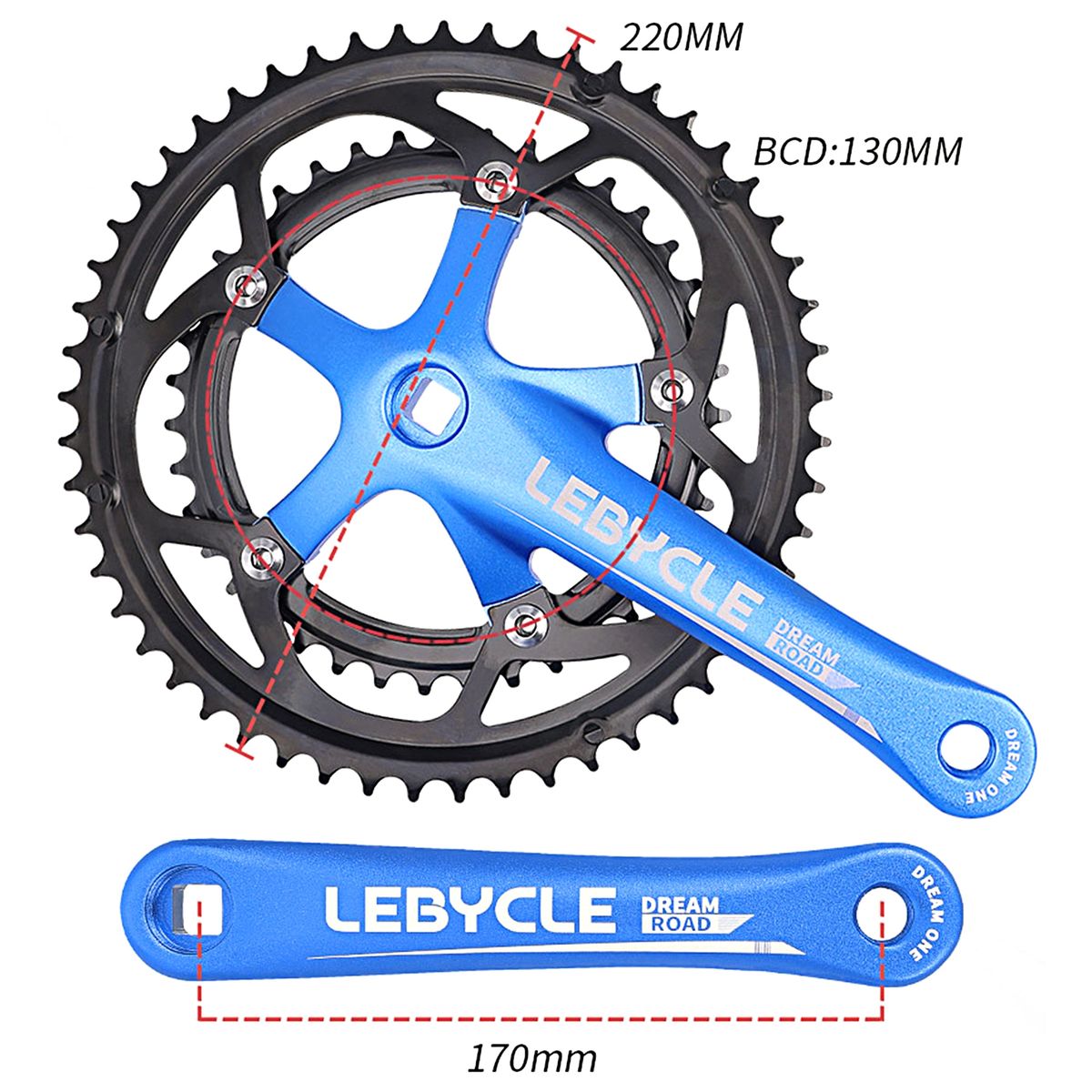1 Set Chainring Crank Anti Rust Chainring Crank Blue