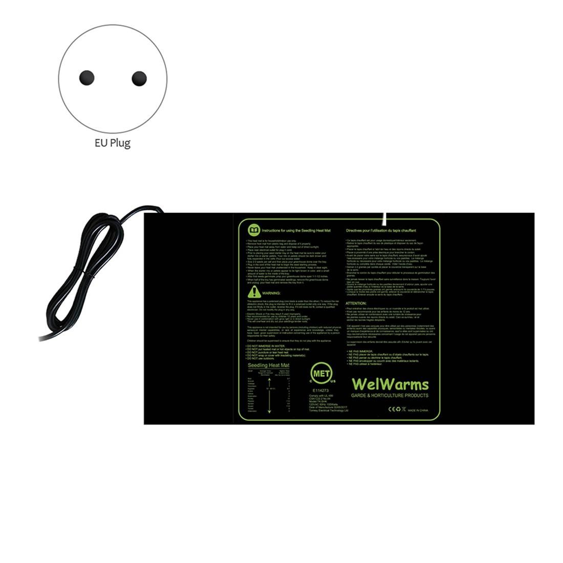 Seedling Heating Mat Waterproof Plant Germination Propagation Starter Garden Supplies EU Plug 20X10 Inch